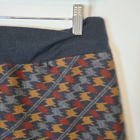 Title Nine Skirt Merino Wool Blend Knit Houndstooth Brown Size XS Casual Preppy - Picture 4 of 9